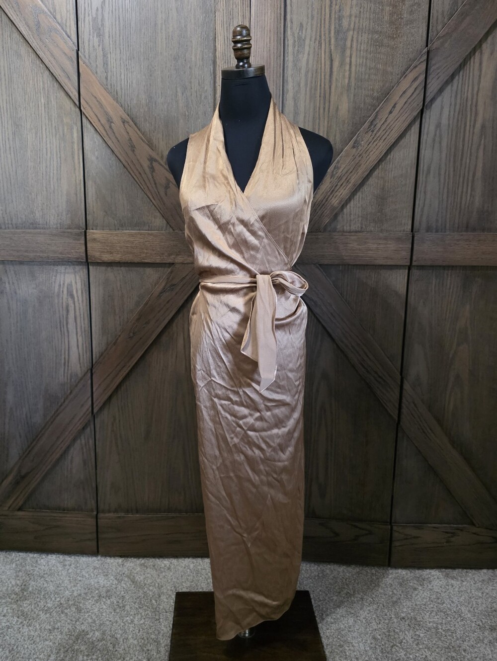 Vince Bronze Wrap Maxi Dress